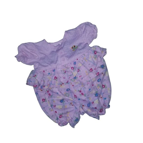 Small Steps Baby's Floral Ruffle Pink Short Sleeve Overall Size 3-6 Months - Picture 1 of 7